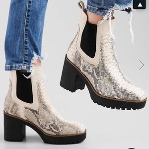 Chinese Laundry Good Day snakeskin boots